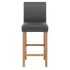 Tetbury Oak Bar Stool Grey Leather