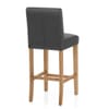 Tetbury Oak Bar Stool Grey Leather