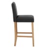 Tetbury Oak Bar Stool Black Leather