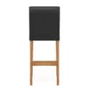 Tetbury Oak Bar Stool Black Leather