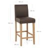 Tetbury Oak Bar Stool Brown Leather