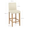 Tetbury Oak Bar Stool Cream Leather