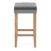 Belgravia Oak Stool Grey Velvet