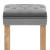 Belgravia Oak Stool Grey Velvet