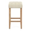 Chelsea Oak Stool Cream Leather
