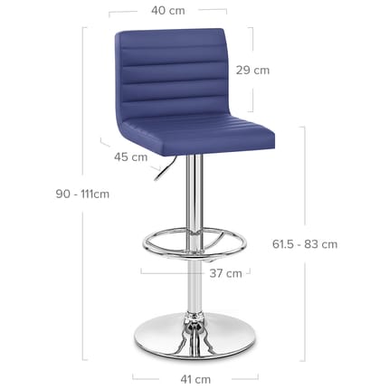 Mint Bar Stool Blue Dimensions