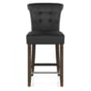 Carlton Scroll Back Stool Black Velvet