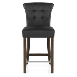 Carlton Scroll Back Stool Black Velvet
