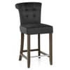 Carlton Scroll Back Stool Black Velvet