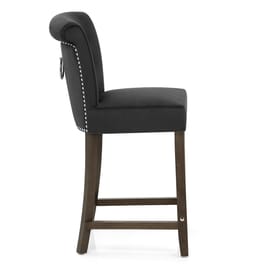 Carlton Scroll Back Stool Black Velvet