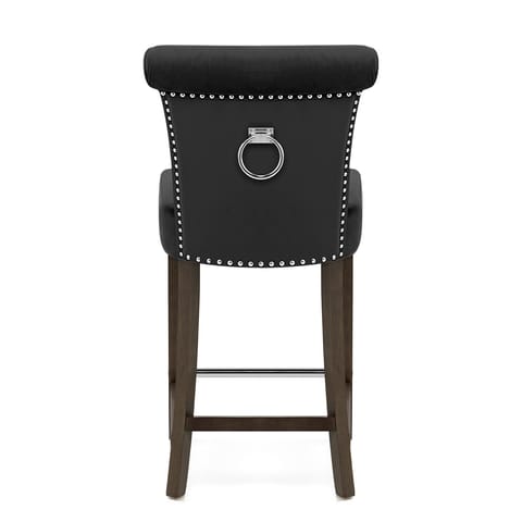 Carlton Scroll Back Stool Black Velvet