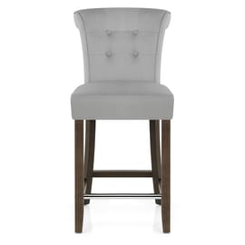 Carlton Scroll Back Stool Grey Velvet