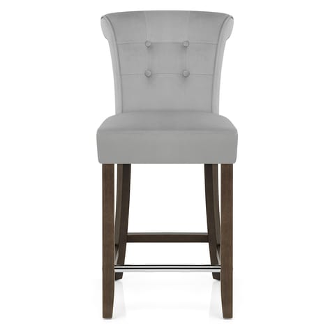 Carlton Scroll Back Stool Grey Velvet