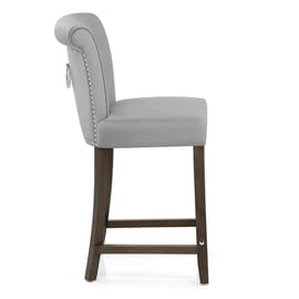 Carlton Scroll Back Stool Grey Velvet