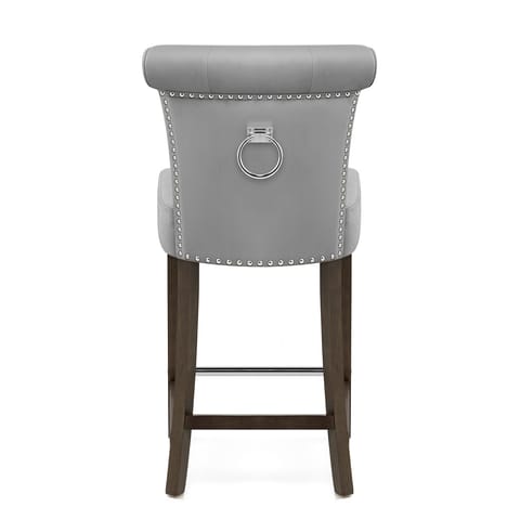 Carlton Scroll Back Stool Grey Velvet