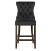 Kensington Wooden Stool Black Velvet