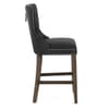 Kensington Wooden Stool Black Velvet