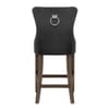 Kensington Wooden Stool Black Velvet