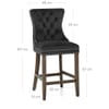 Kensington Wooden Stool Black Velvet