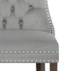 Kensington Wooden Stool Grey Velvet