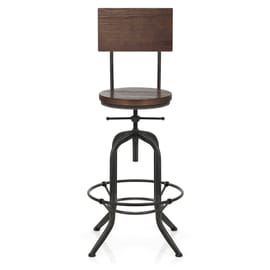 Lathe Wooden Stool Gunmetal