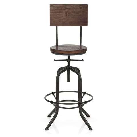 Lathe Wooden Stool Gunmetal
