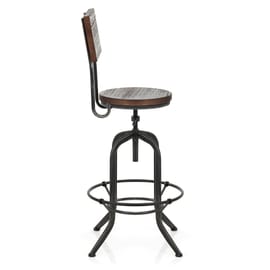 Lathe Wooden Stool Gunmetal