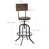 Lathe Wooden Stool Gunmetal