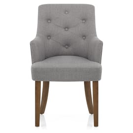 Broadway Oak Chair Grey Fabric