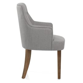 Broadway Oak Chair Grey Fabric