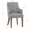 Broadway Oak Chair Grey Fabric