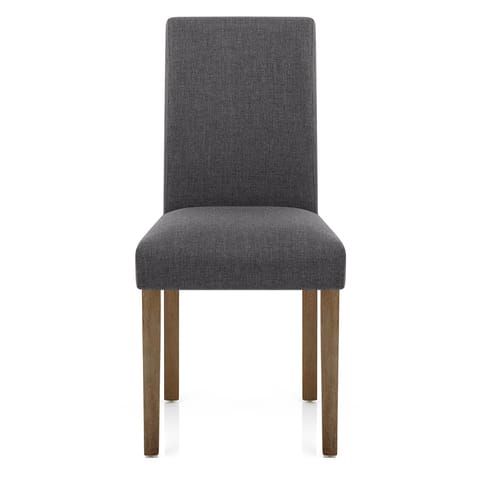 Chicago Oak Chair Charcoal Fabric