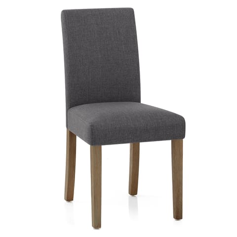 Chicago Oak Chair Charcoal Fabric