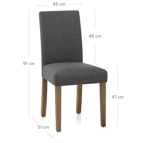 Chicago Oak Chair Charcoal Fabric