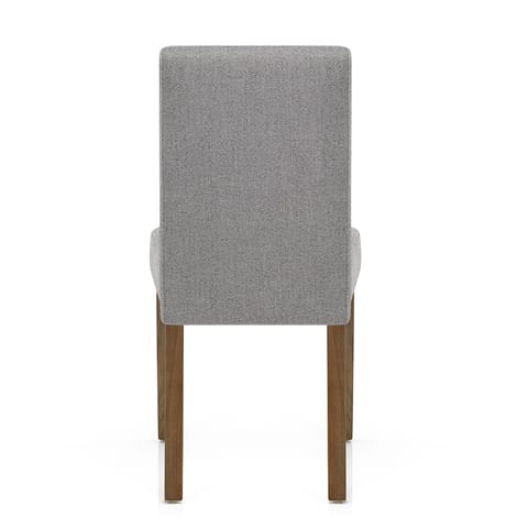Chicago Oak Chair Grey Fabric