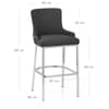 Blush Bar Stool Charcoal Fabric