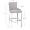 Blush Bar Stool Light Grey Fabric