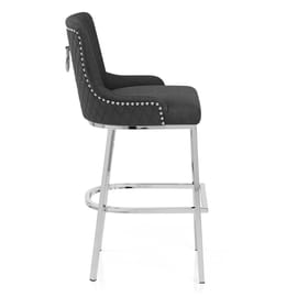 Blush Bar Stool Charcoal Fabric