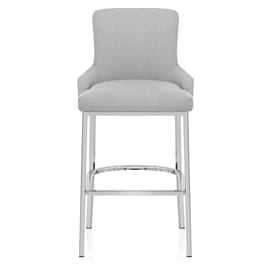 Blush Bar Stool Light Grey Fabric