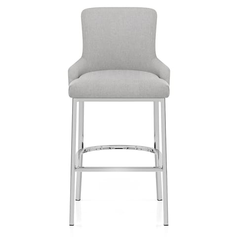 Blush Bar Stool Light Grey Fabric