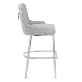 Blush Bar Stool Light Grey Fabric