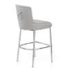 Blush Bar Stool Light Grey Fabric