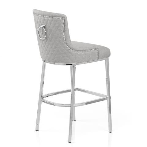 Blush Bar Stool Light Grey Fabric