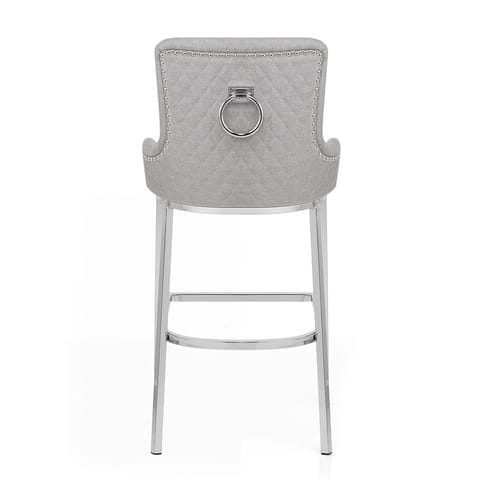 Blush Bar Stool Light Grey Fabric