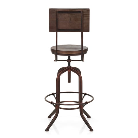 Lathe Wooden Stool Antique Copper