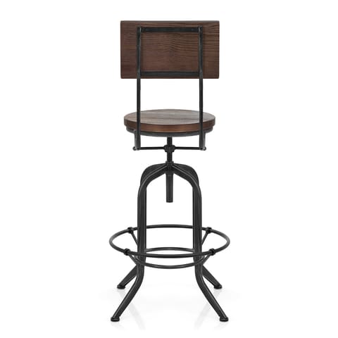 Lathe Wooden Stool Gunmetal