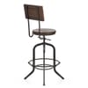 Lathe Wooden Stool Gunmetal