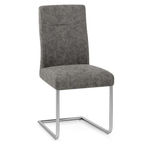 Lancaster Dining Chair Grey Leather