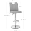 Loco Bar Stool Grey Fabric