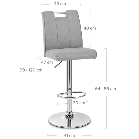 Loco Bar Stool Grey Fabric